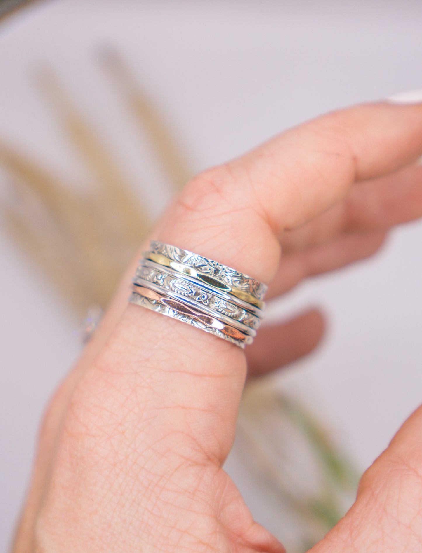 Mixed Metal Spinner Ring